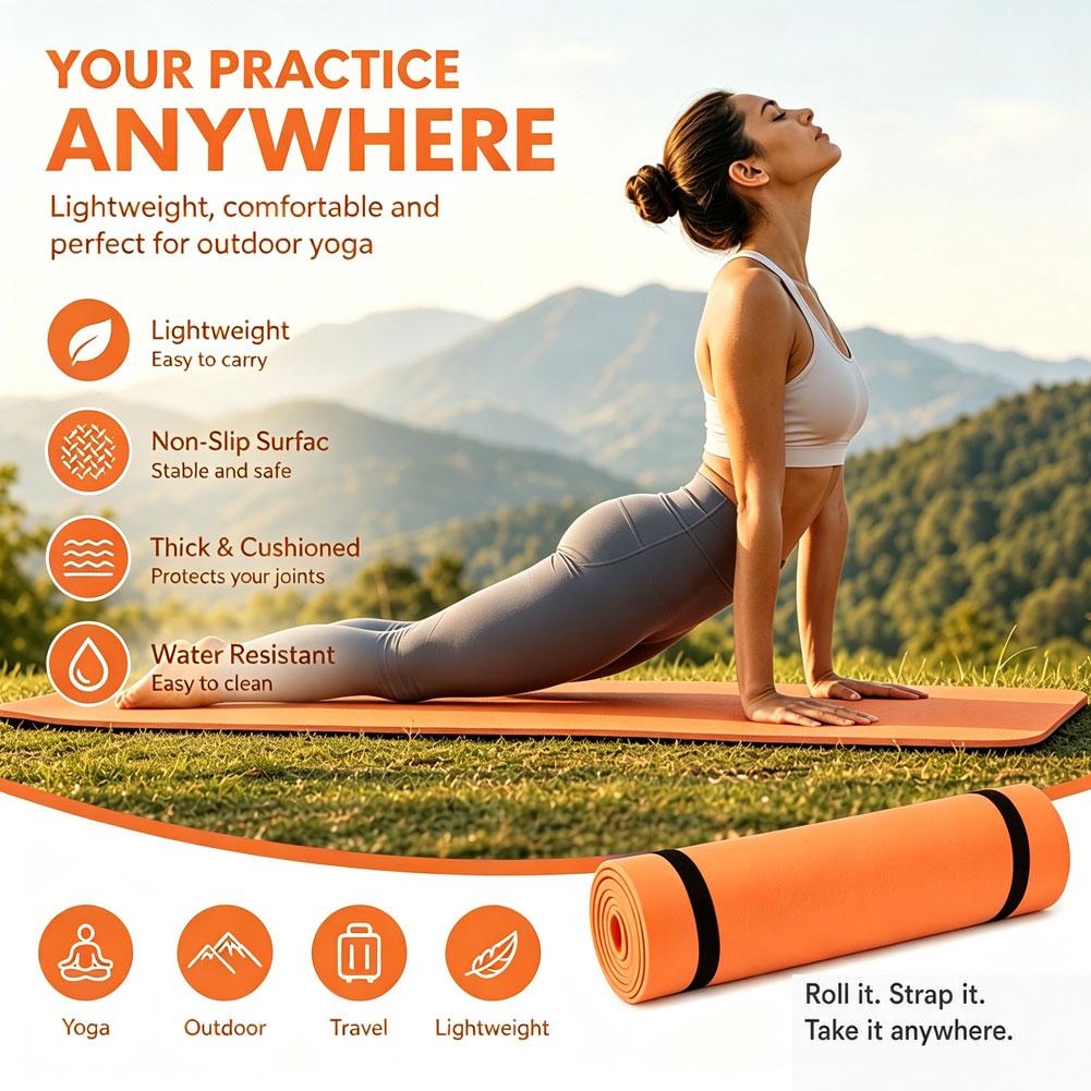 Outdoor Camping Rug Waterproof - Non Slip EVA Yoga Mat Lightweight