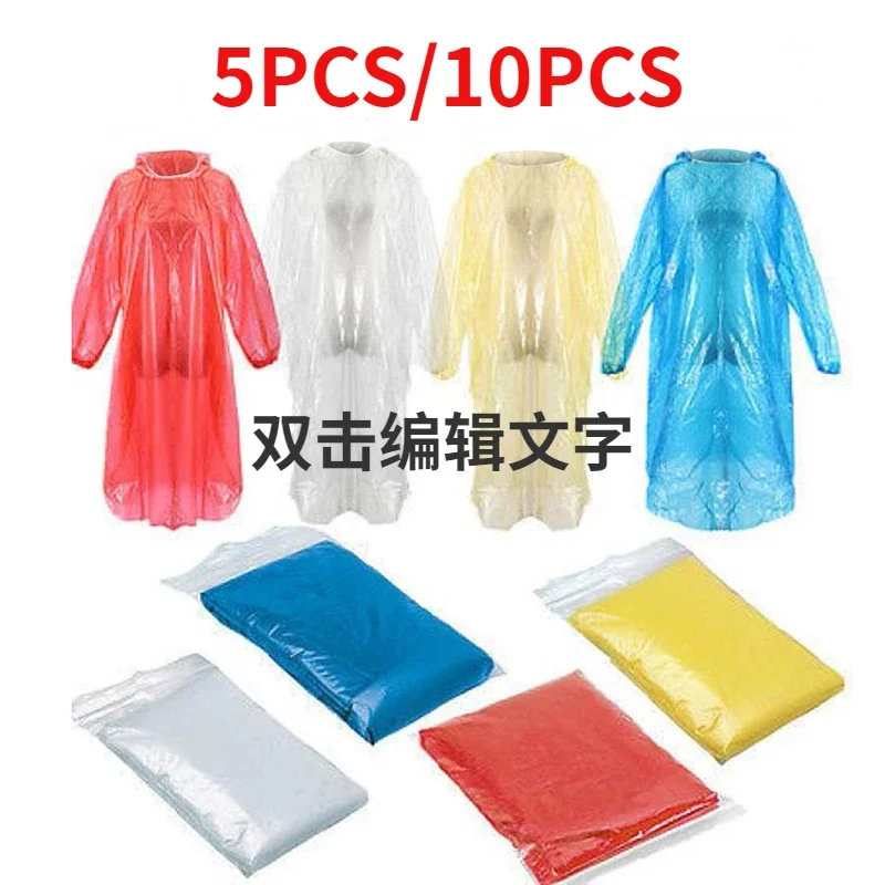 Camping Rain Poncho - 5/10PC Disposable Raincoat Adultchildren Waterproof Rain