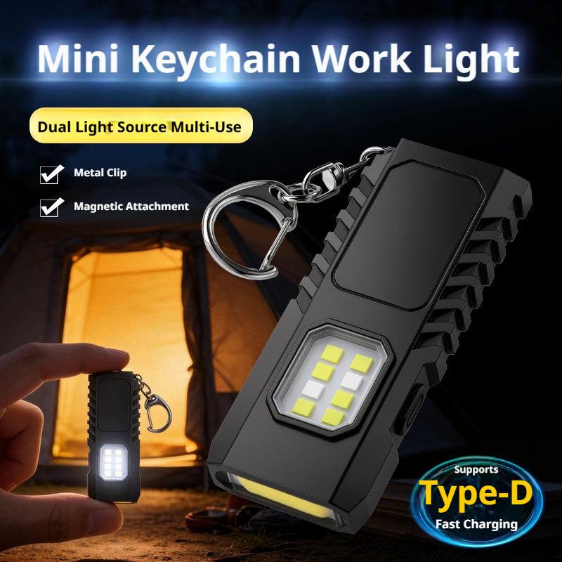 Outdoor Camping Lights - Mini Edc Keychain Flashlight USB Rechargeable