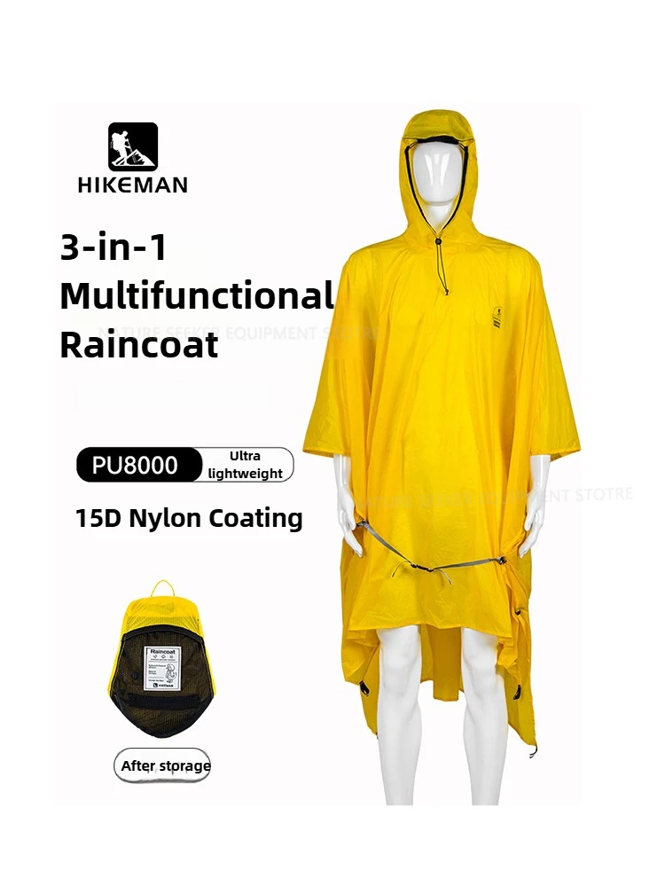 Camping Rain Poncho - 15D/210T Raincoat Waterproof Rain Poncho Cover