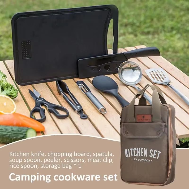 8pcs Camping Kitchen Cookware  - Outdoor Camping Kitchen With Sink review and price
