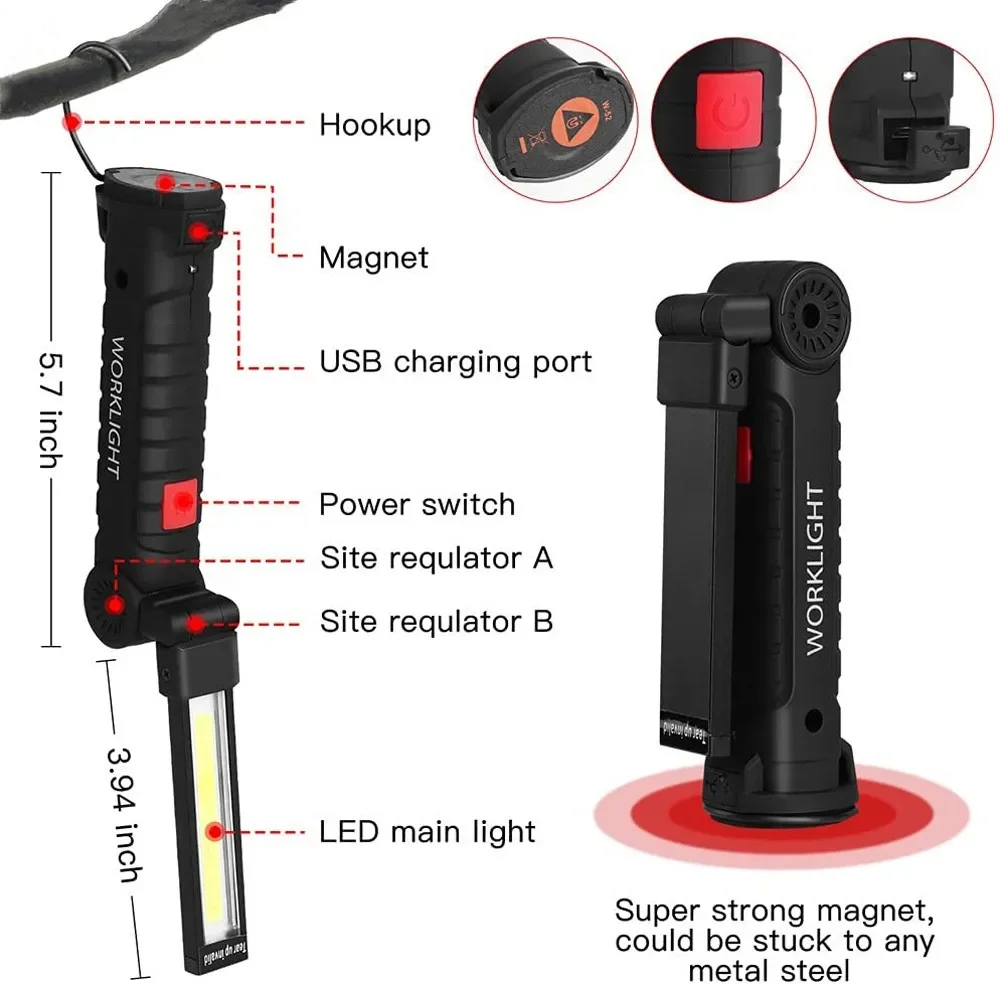 Portable COB LED Flashlight US - Outdoor Camping Lights review and price