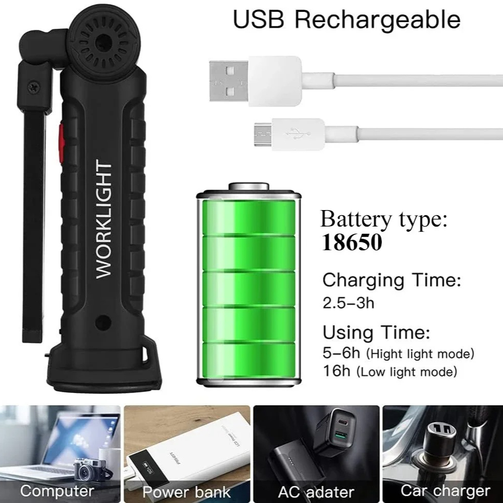 Portable COB LED Flashlight US - Outdoor Camping Lights review and price