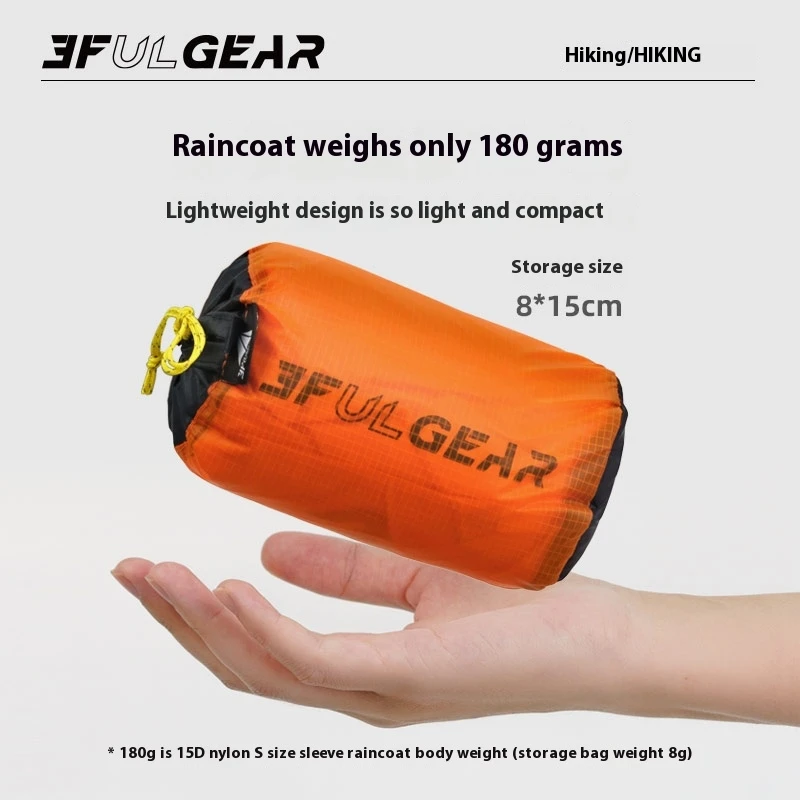 3F UL GEAR Zipper Raincoat 15D - Camping Rain Poncho review and price