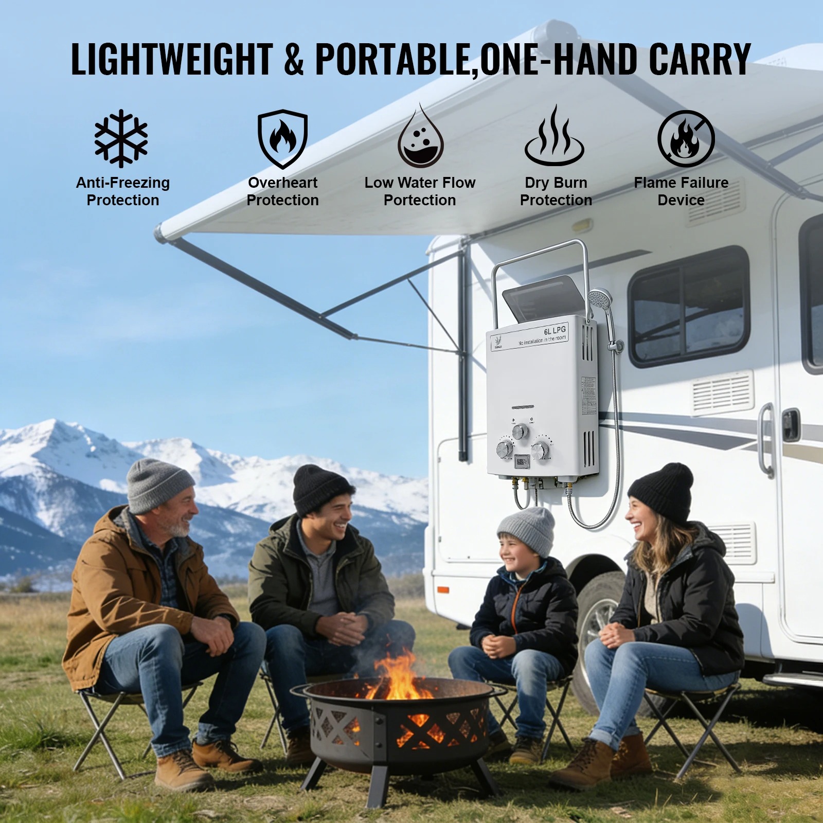 LPG Gas Water Heater|SIHAO 6L  - Outdoor Camping Water Heater review and price